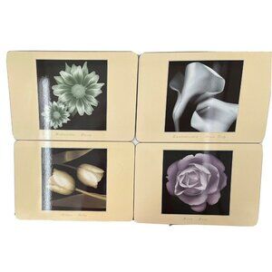 Jason Placemats Serenity‎ D6787 Flowers Tulip Rose Lily Daisy Beige Cork Backed